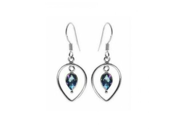 925 Silver Faceted Mystic Topaz Earrings