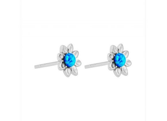 925 Silver & Opalique Daisy stud Earrings