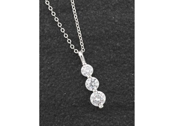 Triple CZ Silver Plated Necklace by Equilibrium