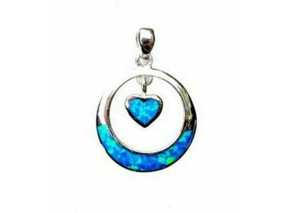 925 Silver Circle & Heart Pendant and Chain