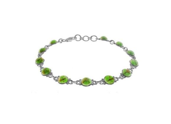 925 Silver Green Mohave Turquoise Bracelet