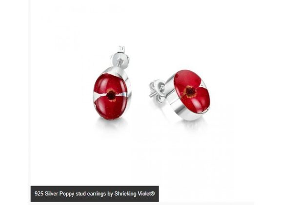 925 Silver Poppy stud earrings by Shrieking Violet®