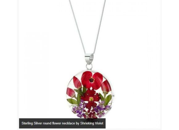 Sterling Silver round flower necklace by Shrieking Violet