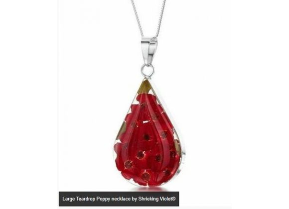 Large Teardrop Poppy necklace by Shrieking Violet®