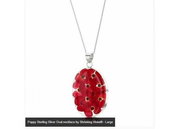 Poppy Sterling Silver Oval necklace by Shrieking Violet® - Large