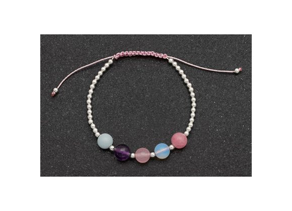 Silver plated amazonite and amethyst bracelet by Equilibrium