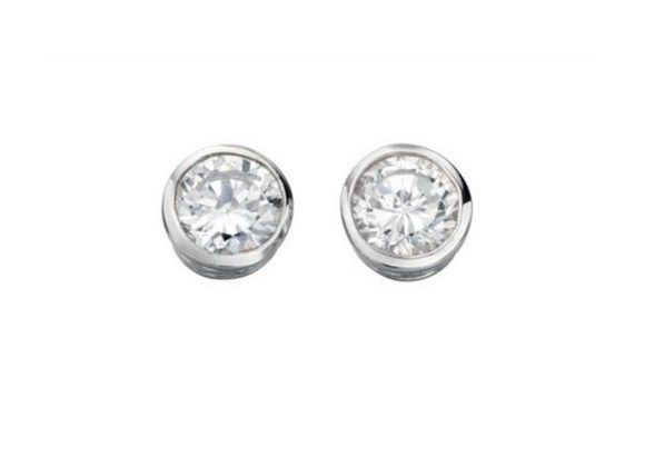 925 Silver & Zirconia round Stud Earrings