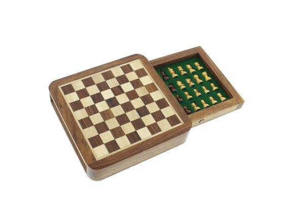 Magnetic Chess Board with Drawer