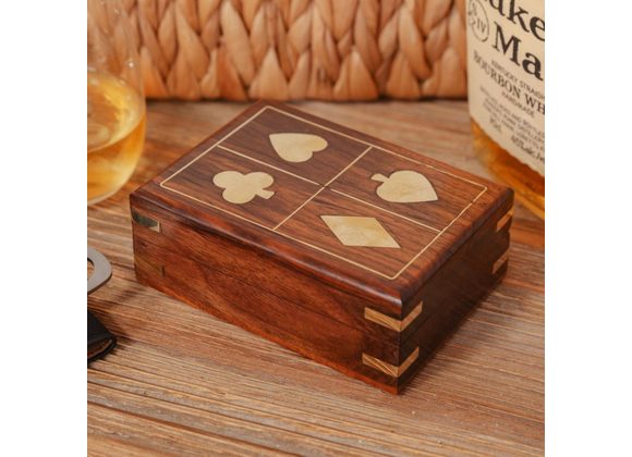 Pack of Playing Cards In Wooden Box by Harvey Makin