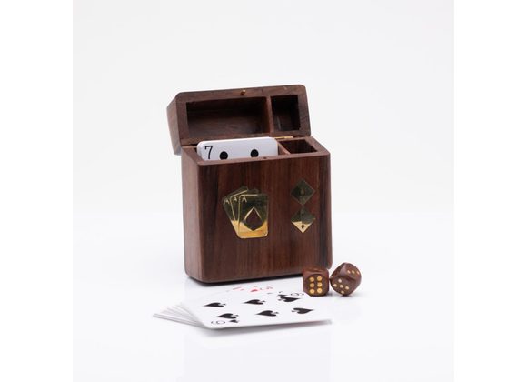 Pack of Playing Cards & Dice In Wooden Box - Harvey Makin