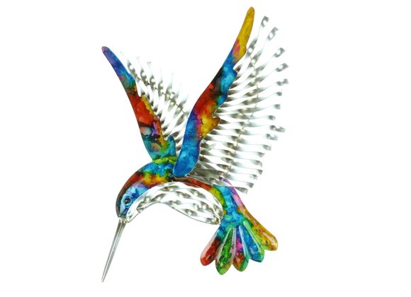 Hand Painted Metal Hummingbird