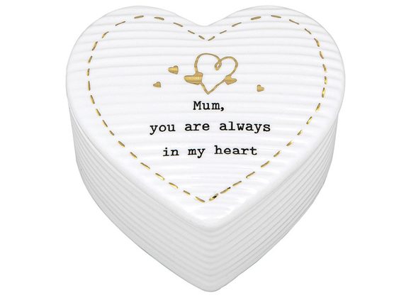 Thoughtful Words® Heart Shape MUM ceramic Trinket Box