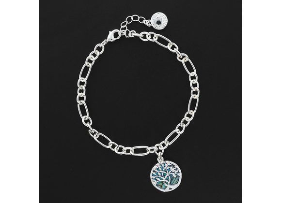 Tree of Life Silver Plated & Paua Shell Bracelet