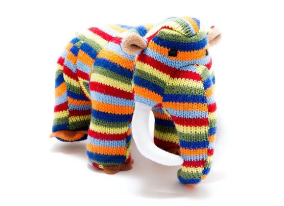 Woolly Mammoth Rainbow Stripes Rattle