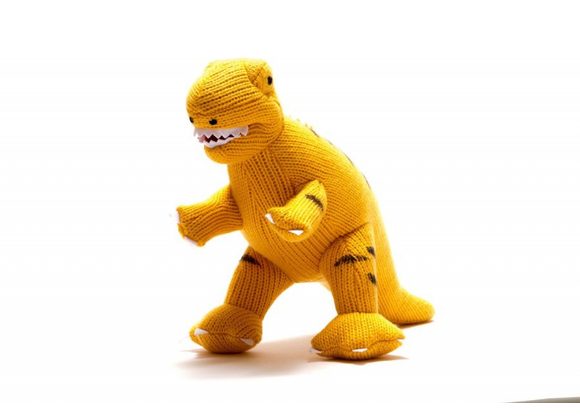 T Rex Dinosaur Knitted Toy Yellow ( Light Orange)