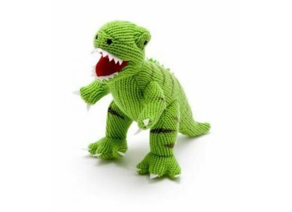 T Rex Dinosaur Knitted Toy Green