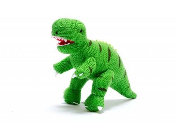 T Rex Green Dinosaur Knitted Rattle