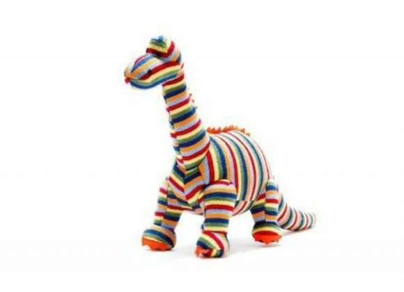 Stripe Diplodocus Dinosaur Knitted Toy
