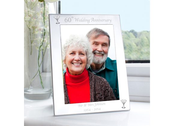 Personalised Silver Plated Wedding Anniversary Photo Frame - 25th, 40th, 50th, 60th