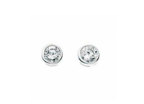 Small 925 Silver clear CZ round Stud Earrings