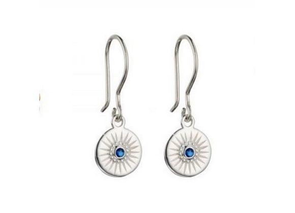 925 Silver & crystal Disc drop earrings