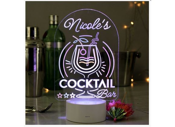 Personalised Cocktail / Gin LED Colour Changing Sign