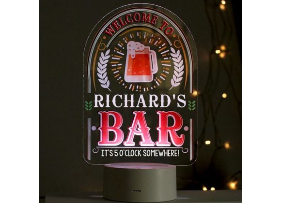 Personalised Welcome To... Bar LED Colour Changing Sign