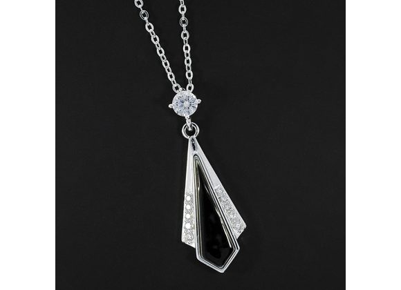 Art Deco Style Silver Plated Necklace by Equilibrium