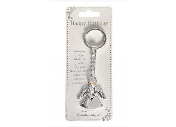 Happy Birthday Guardian Angel Keychain