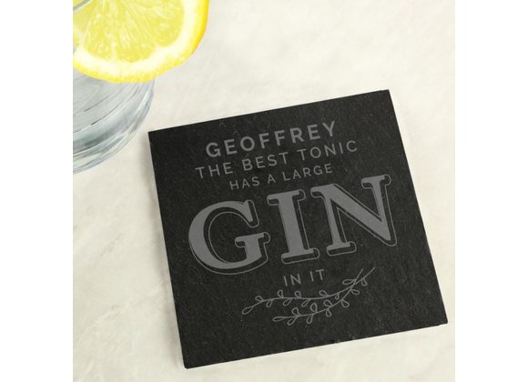 Personalised Gin Single Slate Coaster