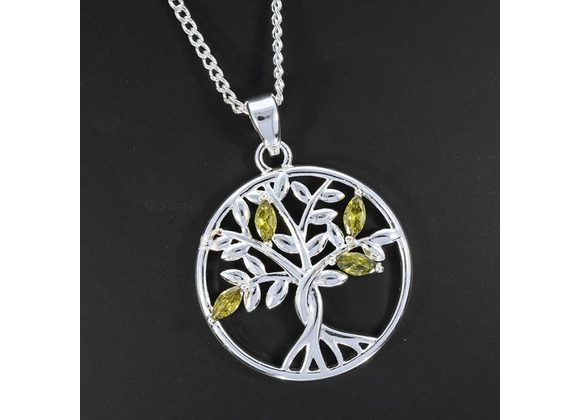 Tree of Life Evergreen Silver Plated Necklace by Equilibrium