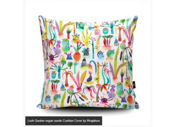 Lush Garden vegan suede Cushion Cover by Wraptious