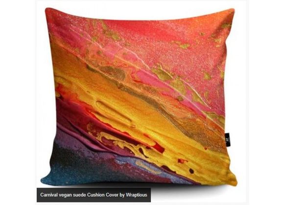 Carnival vegan suede Cushion Cover by Wraptious