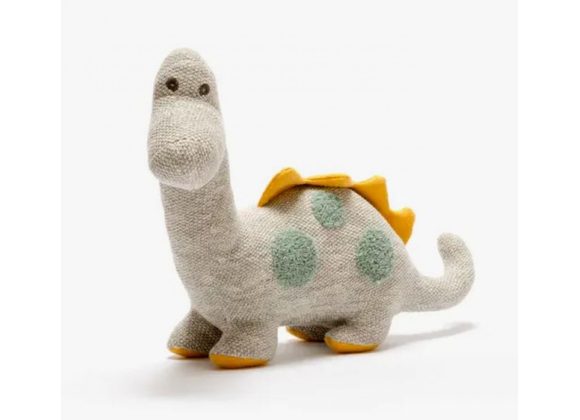 Large Grey Organic Cotton Diplodocus Dinosaur Plush Toy by Best Years