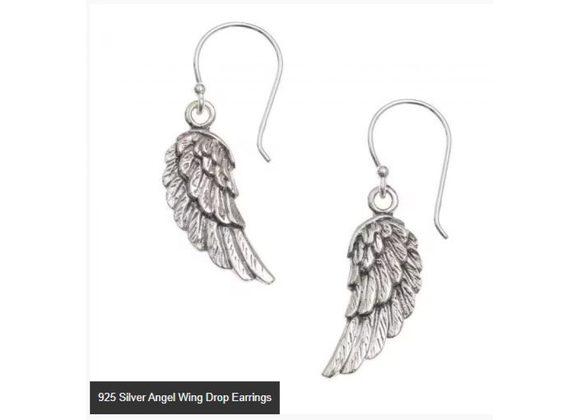 925 Silver Angel Wing Drop Earrings