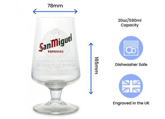 Personalised Engraved San Miguel Pint Glass 
