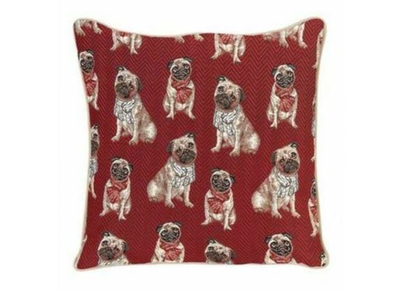 Pug Tapestry Cushion Cover by Signare