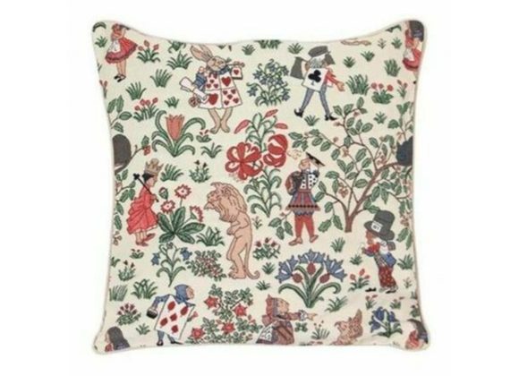 Alice In Wonderland Tapestry Cushion Cover by Signare