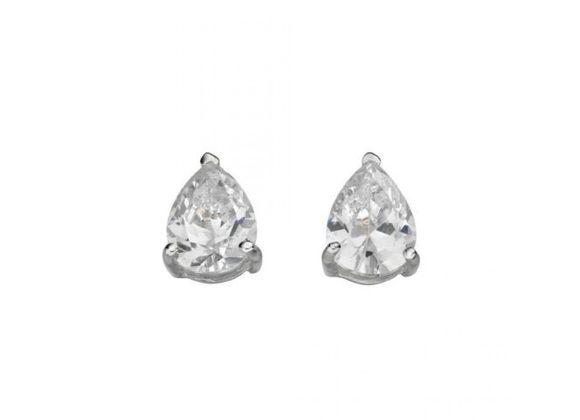 925 Silver teardrop cubic zirconia stud earrings