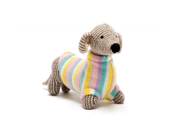 Sausage Dog in Pastel Jumper - Rattle by Best Years