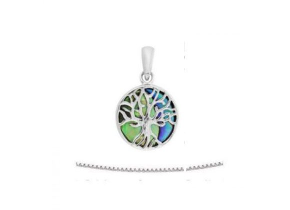 925 Silver & Abalone shell Tree Of Life Pendant