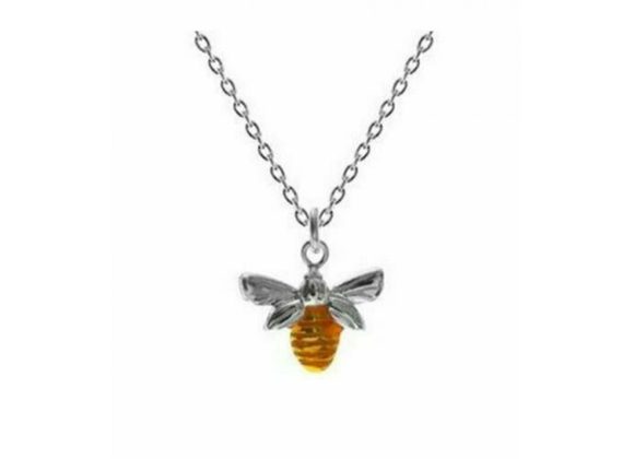 925 Silver & Gold Plated Bee Pendant & Chain