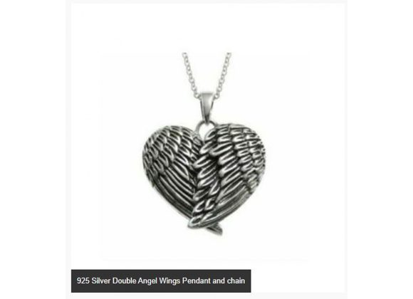 925 Silver Double Angel Wings Pendant and chain