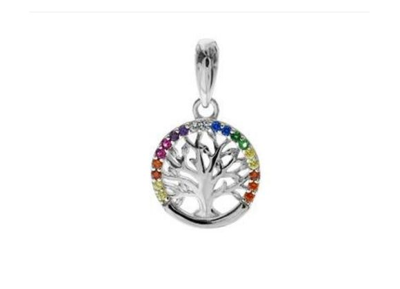 Small 925 Silver & CZ Tree of Life Pendant and Chain