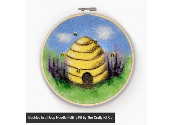 Beehive in a Hoop Needle Felting Kit by The Crafty Kit Co