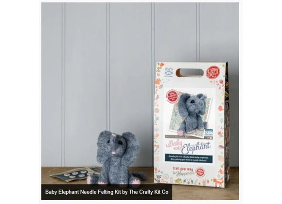 Baby Elephant Needle Felting Kit by The Crafty Kit Co