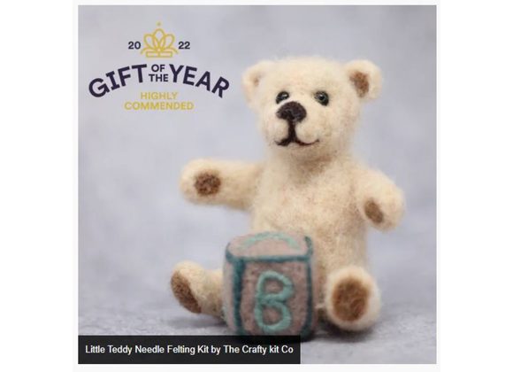 Little Teddy Needle Felting Kit by The Crafty kit Co