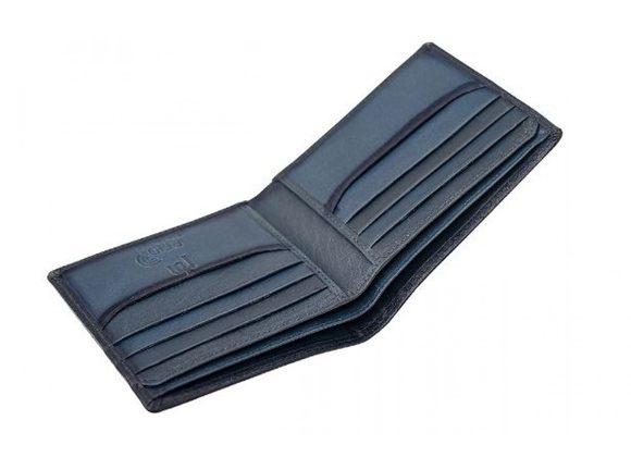 Slim Blue Leather Wallet by Primehide