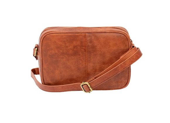 Leather Crossbody / Shoulder Handbag by PRIMEHIDE - Brandy