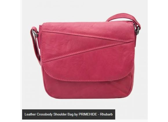 Leather Crossbody Shoulder Bag by PRIMEHIDE - Rhubarb